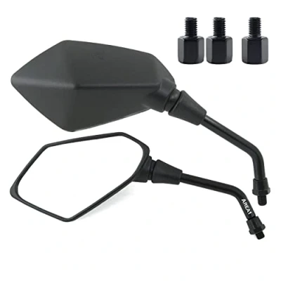 Image de Area1 Rétroviseurs Scooter Universel Retroviseur Latéral Homologué E, Certification CE (2xM8 Filetage à droite + 1xM8 gauche) compatible avec Sym Niu KSR