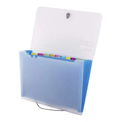 Image de D.RECT, 5540, Pochette Trieur, Trieur Document, Scolaire, Alphabétique, Extensible Pochettes pour Documents, 12 Compartiments, l&#039;école, le bureau, la maison, Format A4 Bleu