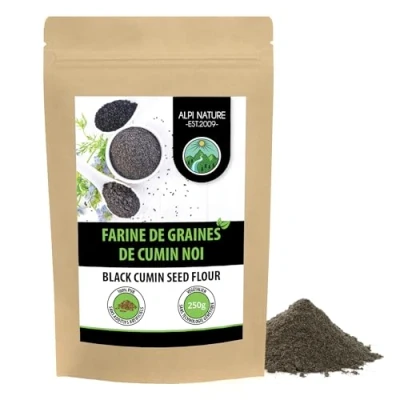 Image de cumin noir moulu (250g), poudre de noir, farine 100% naturel, sans additifs,