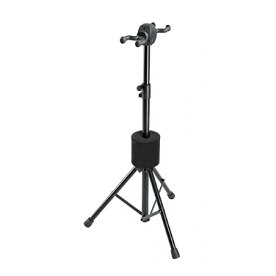 Image de K&amp;M 17620 Support de guitare E+A Double Noir Système d&#039;accrochage pour 2 guitares Diamètre d&#039;installation 76 cm en acier