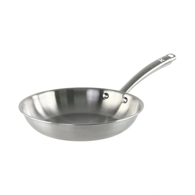 Image de KAMBERG Poêle Ø28 cm en Acier Inoxydable 18/10 Triply Sans PFAS Tous feux dont induction et four 0008272