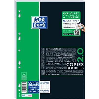 Image de Conquérant Lot 5 Cahiers A5 Petits Carreaux 5mm 180 Pages Reliure Spirale Couverture Carte Recyclée Coloris Assortis