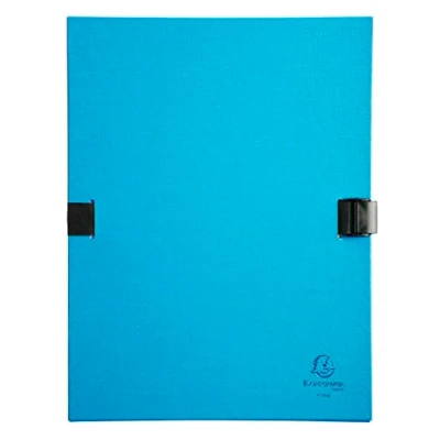Image de Exacompta Réf. 21507E 1 chemise à dos extensible en papier toilé vernis couleur N&#039;clip rabat fermeture par clip très pratique dim 24 x 32 cm pour format A4 turquoise