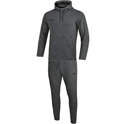 Image de JAKO Ensemble De Jogging Premium Basics avec Sweat à Capuche, Femme, Anthracite Chiné, 42