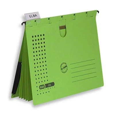 Image de Elba 100333016 Chic Ultimate organisation Agrafeuse avec soufflets dans le couvercle arrière, Lot de 5, anthracite Modèle : Chemise d&#039;organisation vert