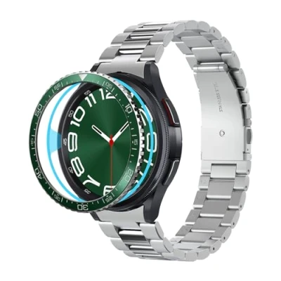 Image de Spigen Bezel Tune Styling Bague de Lunette Compatible avec Samsung Galaxy Watch 6 Classic 47mm Anneau Couverture adhésif (2023) Vert