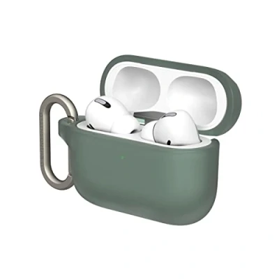 Image de RHINOSHIELD Coque avec Mousqueton Compatible Apple [AirPods Pro] Protection de qualité Militaire Contre Les Chocs, résistante aux Rayures, Chargement sans Fil [Vert Sauge, Standard Set]