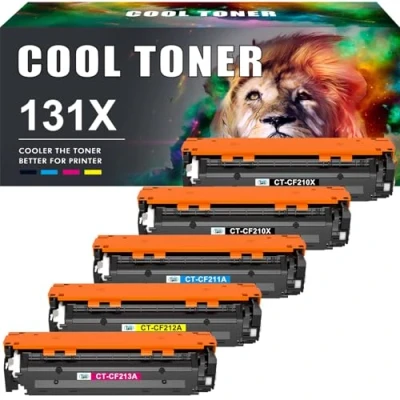 Image de Cool Toner Cartouche de Compatible pour HP 131A 131X CF210X CF210A CF211A CF212A CF213A Laserjet Pro 200 Color MFP M276nw M276n M251n M251nw 125A 128A (Noir Cyan Jaune Magenta, Lot 5)