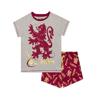 Image de Harry Potter Ensemble De Short Pyjamas Fille Gryffindor Rouge 7 8 Ans