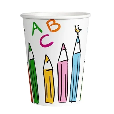 Image de amscan Lot de 8 gobelets en carton Pour anniversaire d&#039;enfant et fête à thème Certifié FSC la rentrée des classes