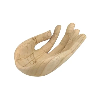 Image de Coco Papaya Vide Poche en Forme Main Bois Brut 30cm