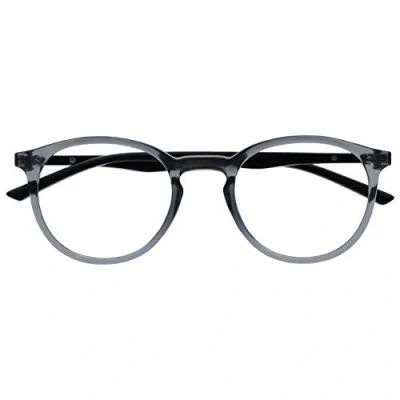 Image de OPULIZE Met Lunettes de Lecture Anti Lumière Bleue Monture Ronde et Mince Charnières à Ressort Améliore le Sommeil Jeux Ordinateur Gris Transparente Hommes Femmes B60 7 +2.50