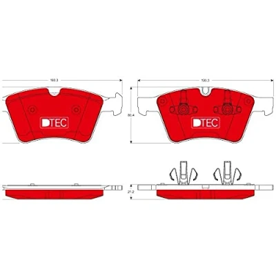 Image de TRW DTEC COTEC GDB1797DTE Jeu de plaquettes frein préparé pour indicateur d&#039;usure MERCEDES BENZ: Classe ML, R, GL