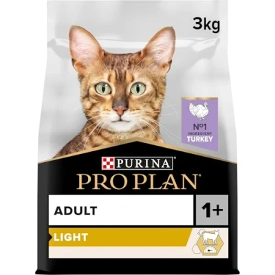 Image de PURINA PRO PLAN Light Adult 1+ Riche en Dinde Croquettes Chat Sac de 3kg