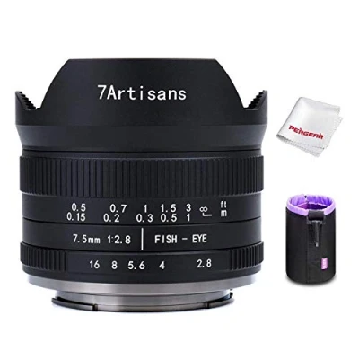 Image de 7artisans 7.5mm F2.8 II V2.0 objectif fisheye avec un angle de vue 190, Compatible monture X Fuji A10 A2 A3 A AT M1 XM2 T1 T3 T10 T2 T20 T30 Pro1 Pro2 E1 E2 E3