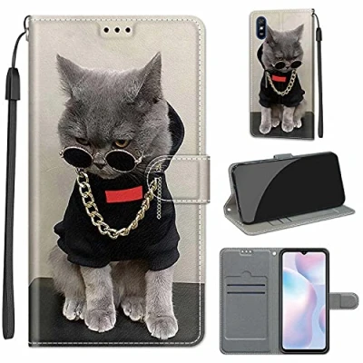 Image de TOMYOU Coque Compatible avec Xiaomi Redmi 9A, PU Etui Housse en Cuir Portefeuille de Protection Flip Case pour 9A