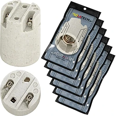 Image de ISOLATECH 6pcs E14 douille de lampe céramique LED lampes à économie d&#039;énergie (max.250V/4A) ampoules Accueil cuisine réfrigérateur salle bains plafond support encastrer résistant la chaleur