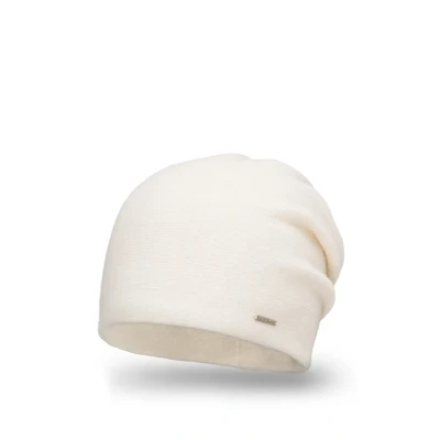 Image de VIVISENCE Bonnet pour Femme L&#039;automne Et l&#039;hiver Classique Ajusté en Laine avec Trois Plis À L&#039;arrière Un Ajustement Parfait Plaque Doublure Isolante Intérieure 7085, Écru,Taille Unique