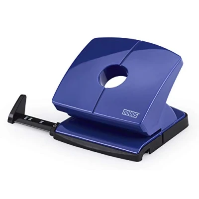 Image de Novus B 220 Lot de 3 perforateurs à papier 20 feuilles avec rail butée en métal et plastique Bleu