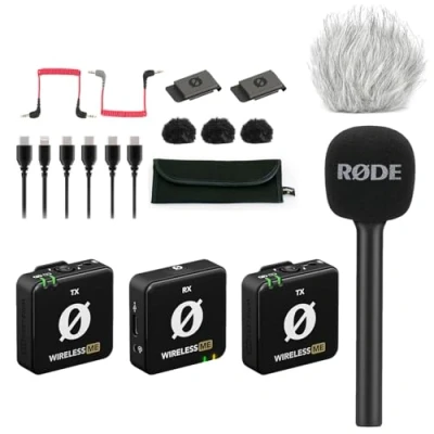 Image de Rode Système sans fil ME double microphone + adaptateur manuel Interview GO protection contre le vent en fourrure Keepdrum