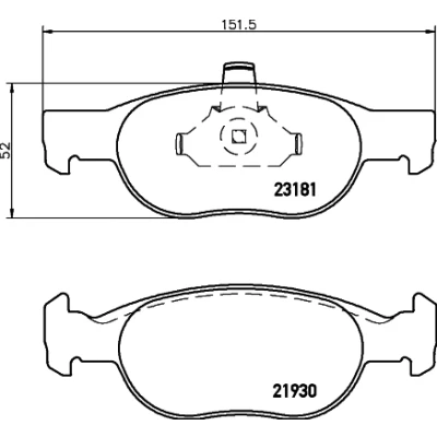 Image de HELLA 8DB 355 008 431 Jeu de plaquettes frein non préparé pour indicateur d&#039;usure FIAT: Punto II 3/5 portes, I Cabriolet