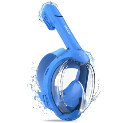 Image de ACURE Masque de Plongée Intégral pour Enfants, SN03 Ensemble Tuba Anti Buée &amp; Sec, avec Système Respiration Plus Facile Les Débutants en Natation âgés 3 à 8 Ans