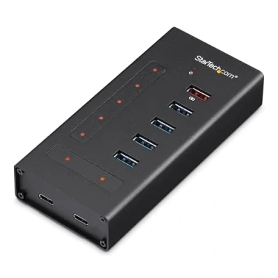 Image de StarTech.com Hub USB C à 7 ports en métal Concentrateur Type vers 5x A et 2x 3.0 5Gbps Montable (HB30C5A2CST)