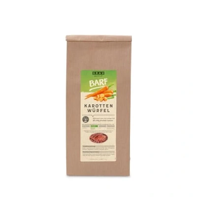 Image de GRAU L’original Légumes Séchés Pour Menus BARF Chiens, Dés De Carotte, Lot 1 (1 x 500 g), Complément Alimentaire Chiens