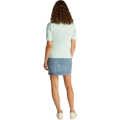Image de Tommy Hilfiger Polo Manches Courtes Femme Regular Fit, Vert (Opal Green), XXL