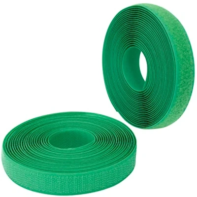 Image de AERZETIX C65903 Bande/rouleau de scratch 20 mm 5 mètre auto agrippant organisateur/serre câbles ruban sac vêtement attache sangle couleur: vert en polyamide et polyester