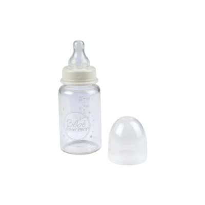 Image de Bébé Douceur, Biberon Col Etroit Verre avec Tétine Débit Variable Silicone 110Ml Essen&#039;Ciel