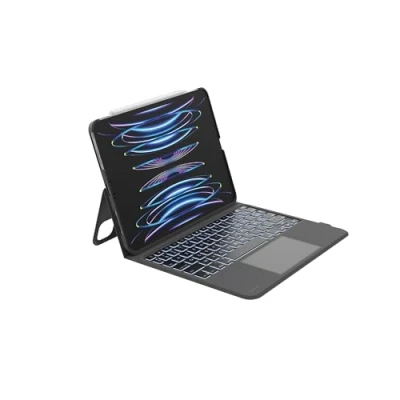 Image de Belkin Everyday Étui clavier pour iPad avec support, rétroéclairé, touches tactiles multipoints, étui en similicuir, compartiment Apple Pencil, sans fil AZERTY Air 10,9&quot; et 11