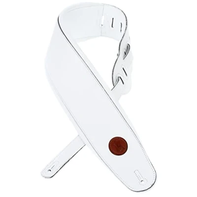 Image de Levy&#039;s Leathers MSS2 4 WHT Signature Series Sangle en cuir pour guitare Blanc 100 mm