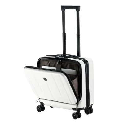 Image de TydeCkare Mallette Bagage à Main de 16&quot; avec 2 Compartiments pour Ordinateur Portable, Blanc Laiteux., 16 inch, Valise