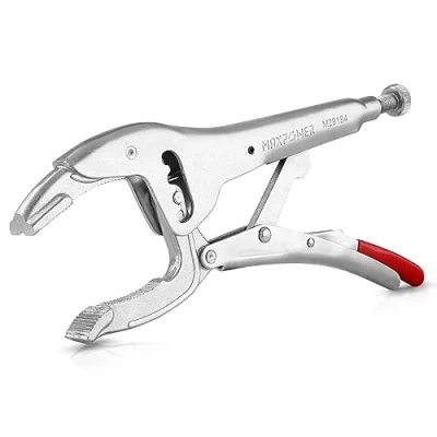 Image de MAXPOWER Pince à etau avec mâchoire de Grand ouverture 100mm，Pince étau cran bec long déchiqueté profondeur la 70mm, pour contenir du bois, fer et verre