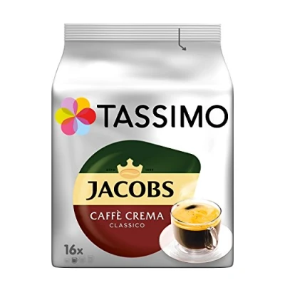Image de capsules de café Tassimo Caffe Crema Classico (compatibles avec les machines à Bosch Tassimo), 16 pcs.