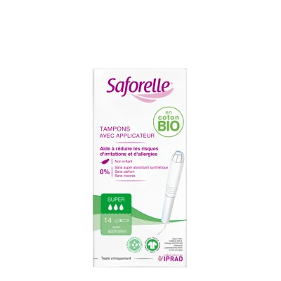 Image de Saforelle coton protect tampons super avec applicateurs boîte de 14