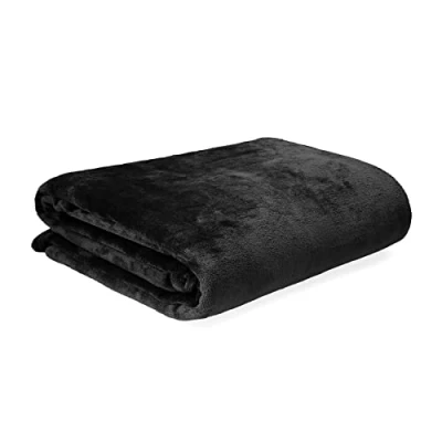 Image de HOMLA Couverture Polaire Moelleuse et Chaude pour canapé, lit canapé Facile d&#039;entretien 150 x 200 cm Noir
