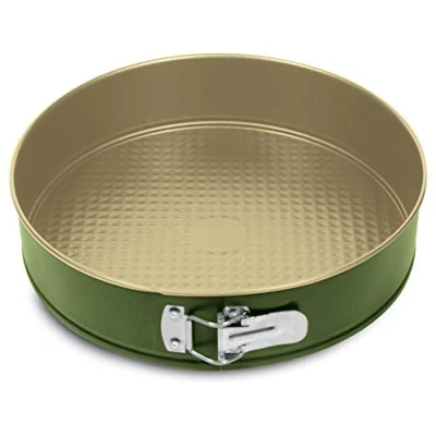 Image de Guardini, Moule Démontable 1 Fonds 22cm, Acier avec Revêtement Anti Adhérent à la Cire de Carnauba, Couleur Vert/Beige 35122