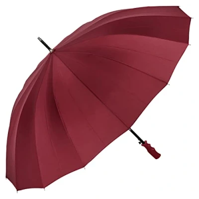 Image de VON LILIENFELD® Diamètre 120 cm Canne Grand Robuste Ouverture Automatique XXL 2 personnes 16 Segments Cleo bordeaux