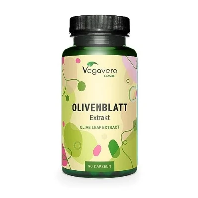 Image de Extrait de Feuilles d&#039;Olivier Vegavero® 7500 mg avec 40% d&#039;Oleuropéine Sans Additifs Antioxydant Puissant + Système cardiovasculaire Tension 90 Gélules VEGAN