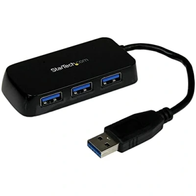 Image de StarTech.com Hub USB 3.0 (5Gbps) à 4 ports avec câble intégré Noir Neuf