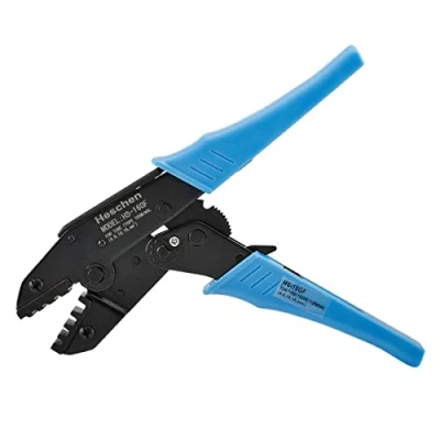 Image de Heschen Pince à sertir cliquet, HS 16GF, bornes isolées et outils de sertissage connecteur tube, utilisation pour 4 16 mm² (11 5 AWG), bleu