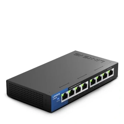 Image de Linksys LGS108 Non géré Gigabit Ethernet (10/100/1000) Noir, Bleu