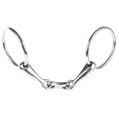 Image de Harry&#039;s Horse Mors filet double joint plat 16mm anneau 65mm 13,5 RVS