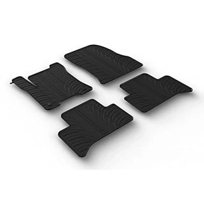 Image de Gledring 0516 Ensemble de tapis sol Caoutchouc avant et arrière 4 noir 750mm 550mm