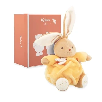 Image de KALOO Doudou Lapin Jaune 17cm Peluche Ultra Douce et Moelleuse pour Bébé Compagnon Tendre Dès la Naissance Taille idéale Petites Mains Cadeau de K214012