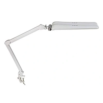 Image de MAUL Lampe LED MAULcraft duo à pince intensité variable de 6.500 Kelvin bureau avec 2 têtes d&#039;éclairage flexibles pour le Blanc