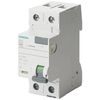 Image de Siemens 5sv.class Un commutateur différentiel, 2 pôles, 40.a, 30.ma, 70.mm