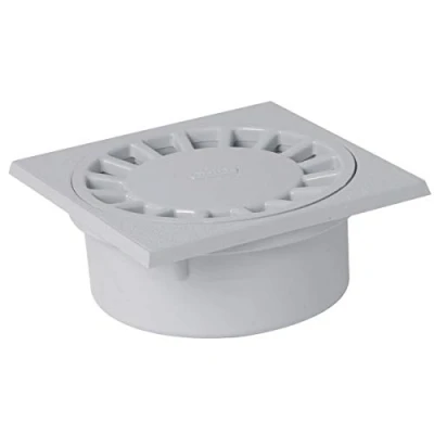 Image de siphon de cour 250 x mm a emboîture extérieure sortie verticale nicoll sc891g gris clair